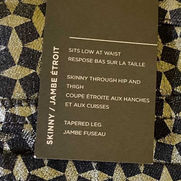 Armani Exchange New Size 29 Skinny Pant Jambe Etroit Stretch Demin Metallic - Picture 10 of 12